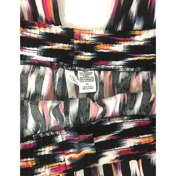 NY Collection Multi Color Printed Drawstring Capri Lounge Pants Stretch XL - Picture 5 of 5